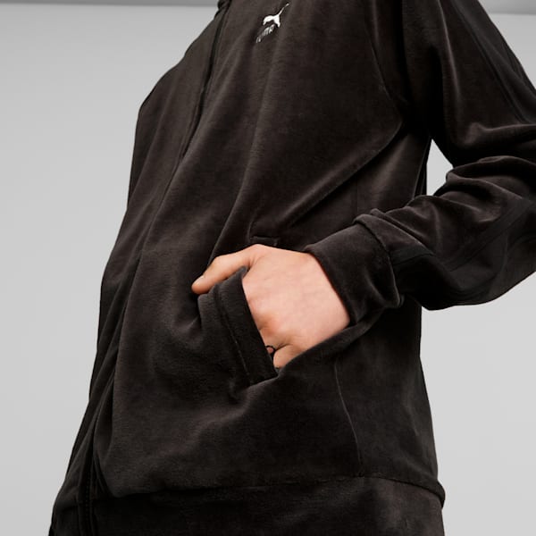 T7 Men's Velour Track Jacket, PUMA Black, extralarge-GBR