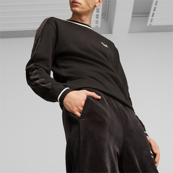 Pantalones deportivos de terciopelo T7 para hombre, PUMA Black, extralarge
