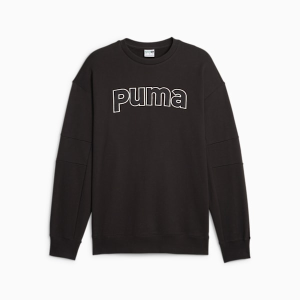 TEAM Men's Relaxed Fit Sweatshirt, PUMA Black, extralarge-IND