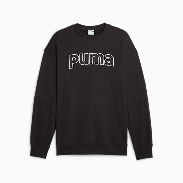 メンズ PUMA TEAM クルー スウェット, PUMA Black, extralarge-JPN