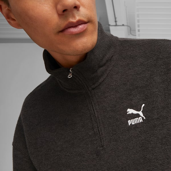 CLASSICS Men's Fleece Quarter-Zip, PUMA Black, extralarge-GBR