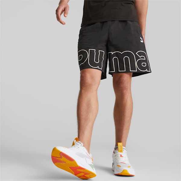 PUMA TEAM Men's Relaxed Fit Shorts, PUMA Black, extralarge-IND