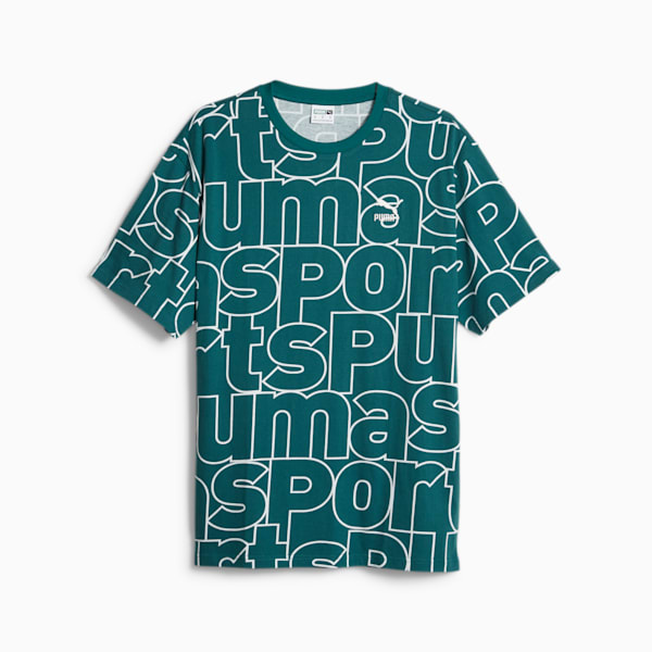 TEAM Men's Printed Relaxed Fit T-shirt, Malachite-AOP, extralarge-IND