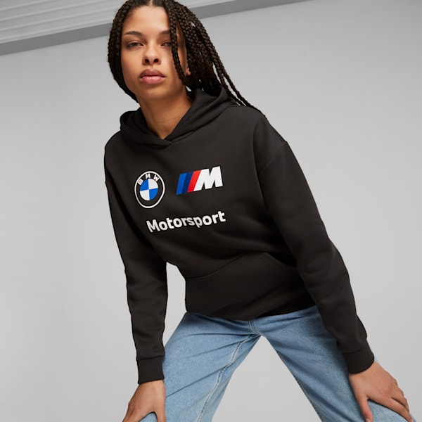 BMW M Motorsport Essentials Women's Hoodie Women, PUMA Black, extralarge-IND