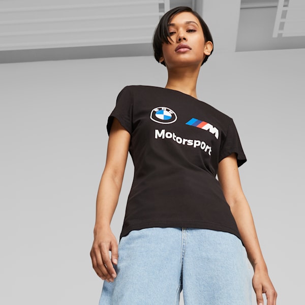 BMW M Motorsport Women's Logo Tee, PUMA Black, extralarge-IND