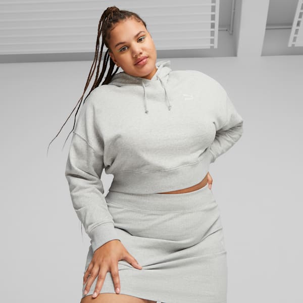 Classics Women's Cropped Hoodie, Light Gray Heather, extralarge-IND