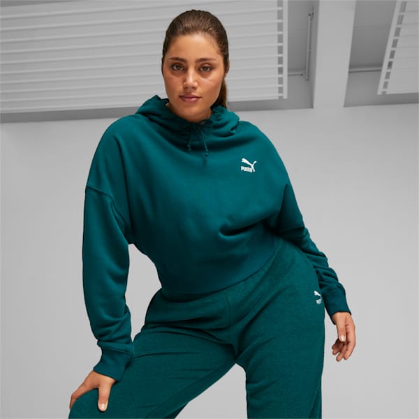 Classics Women's Cropped Hoodie, Malachite, extralarge-IND