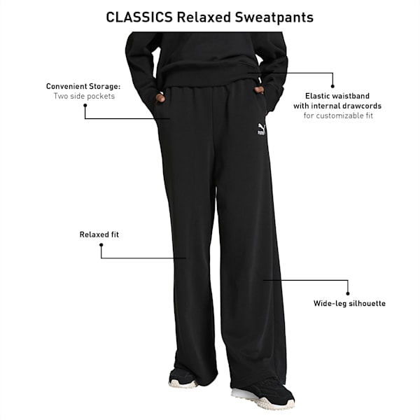 CLASSICS Women's Relaxed Fit Sweatpants, PUMA Black, extralarge-IND