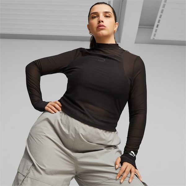 DARE TO Women's Long Sleeve Tee, PUMA Black, extralarge-GBR
