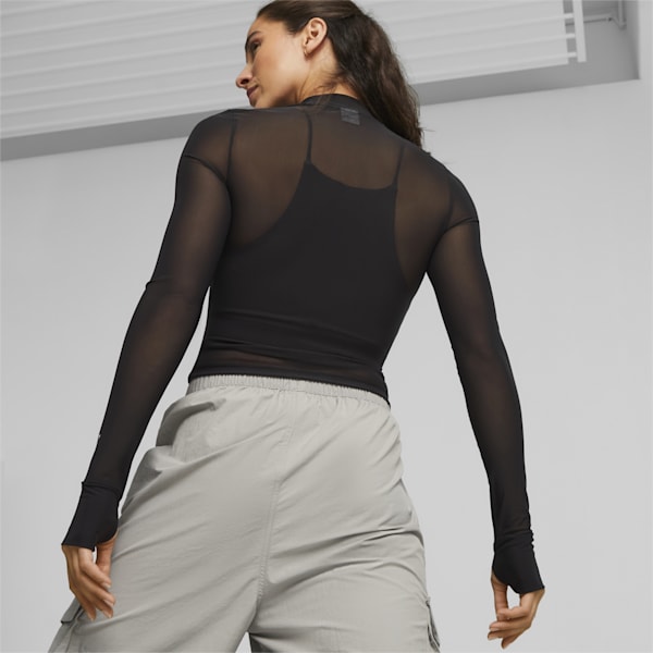 ウィメンズ DARE TO モックネック 長袖 Tシャツ, PUMA Black, extralarge-JPN