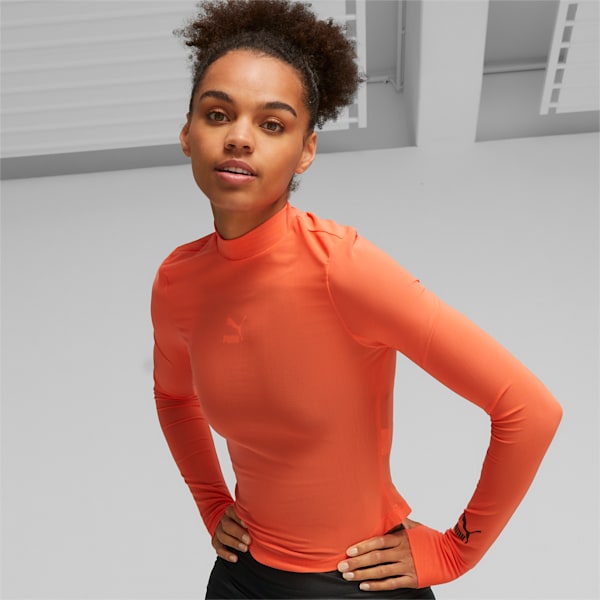 DARE TO Women's Long Sleeve T-shirt, Hot Heat, extralarge-IND