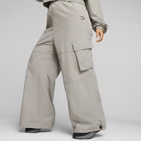 DARE TO Women's Wide Leg Pants, Concrete Gray, extralarge
