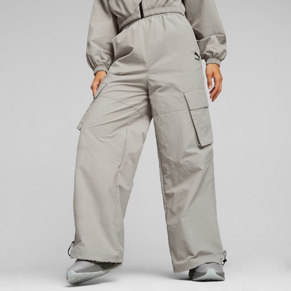 DARE TO Women's Wide Leg Pants, Concrete Gray, extralarge