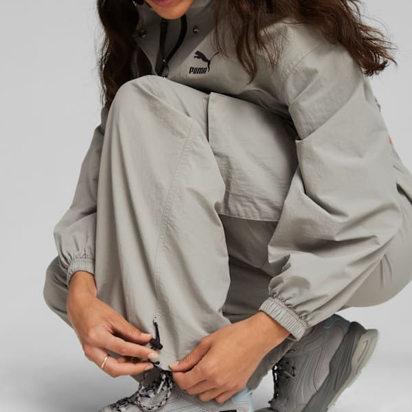 DARE TO Women's Wide Leg Pants, Concrete Gray, extralarge