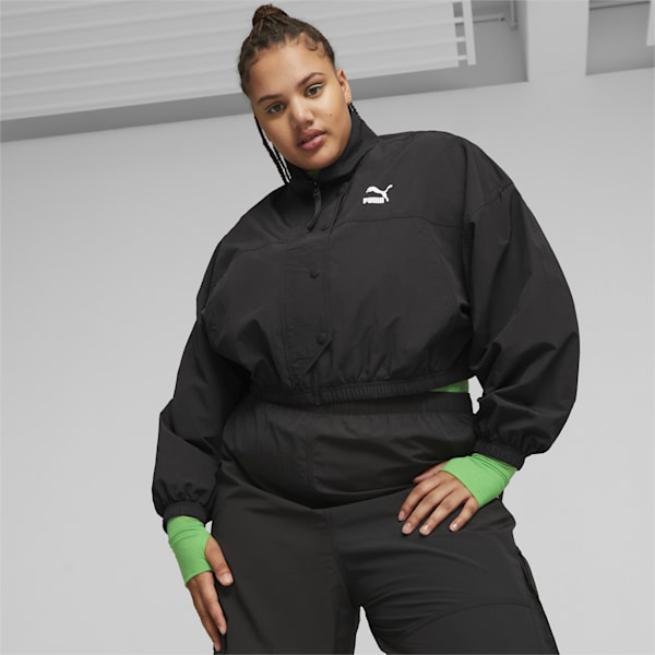 DARE TO Cropped Woven Women's Jacket, PUMA Black, extralarge-AUS