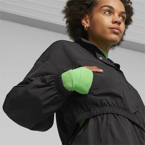 DARE TO Cropped Woven Women's Jacket, PUMA Black, extralarge-AUS