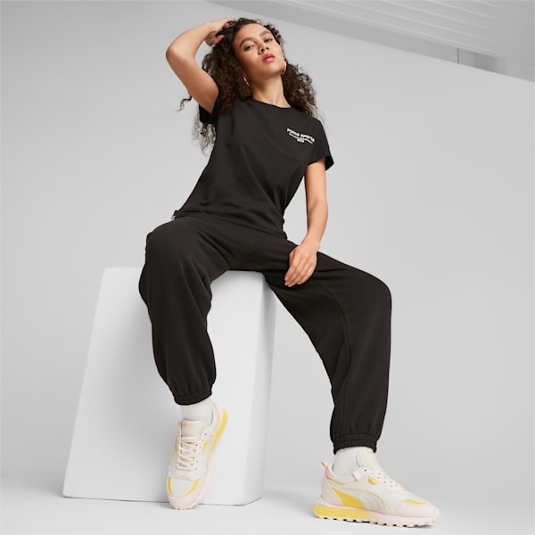 ウィメンズ PUMA TEAM グラフィック Tシャツ, PUMA Black, extralarge-JPN