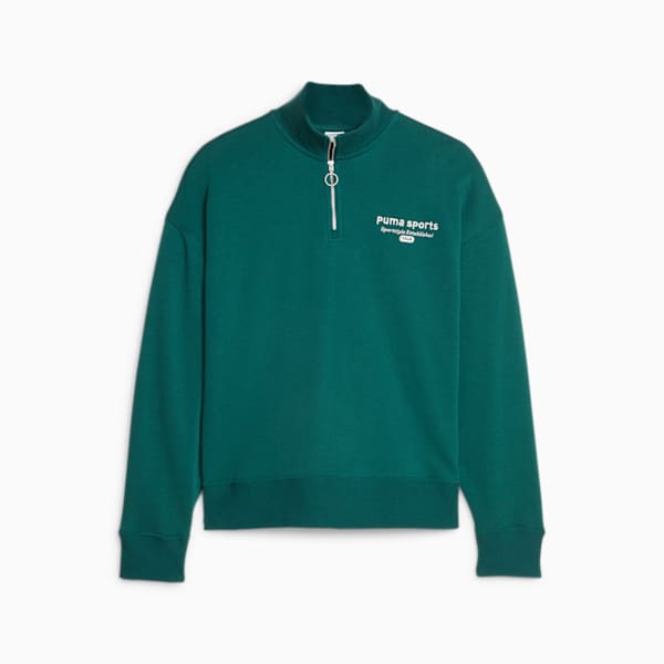 ウィメンズ PUMA TEAM ハーフジップ スウェット, Malachite, extralarge-JPN