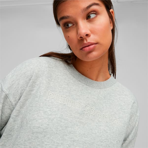 ウィメンズ PUMA TEAM クルー スウェット, Light Gray Heather, extralarge-JPN