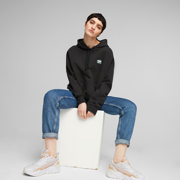 Black oversized graphic hoodie clearance