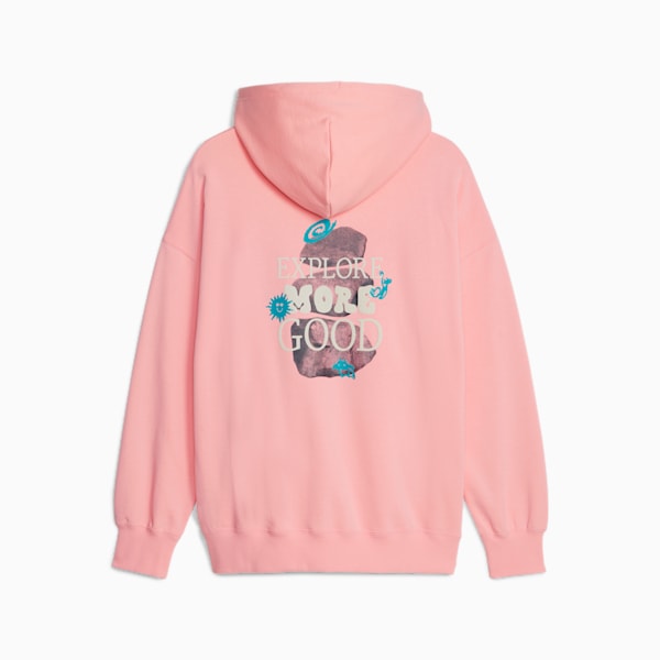 DOWNTOWN Women's Oversized Graphic Hoodie, Peach Smoothie, extralarge