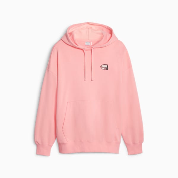 DOWNTOWN Women's Oversized Graphic Hoodie, Peach Smoothie, extralarge