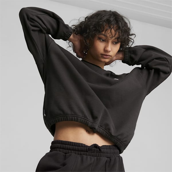 DOWNTOWN Women's Oversized Sweatshirt, PUMA Black, extralarge