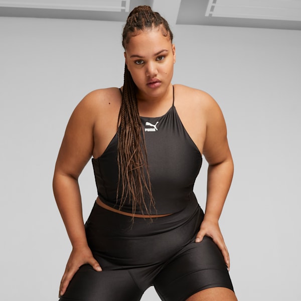 T7 Women's Crop Top, PUMA Black, extralarge-IND