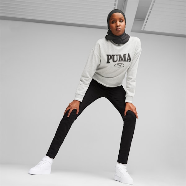 PUMA SQUAD Women's Sweatshirt, Light Gray Heather, extralarge-AUS