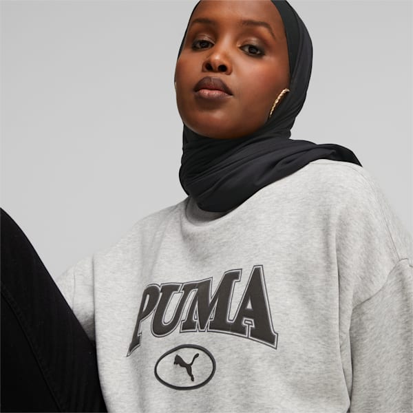 PUMA SQUAD Women's Sweatshirt, Light Gray Heather, extralarge-AUS