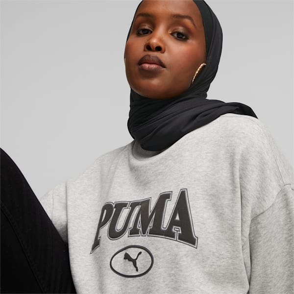 PUMA SQUAD Women's Sweatshirt, Light Gray Heather, extralarge-IND