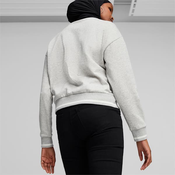 PUMA SQUAD Women's Sweatshirt, Light Gray Heather, extralarge-IND