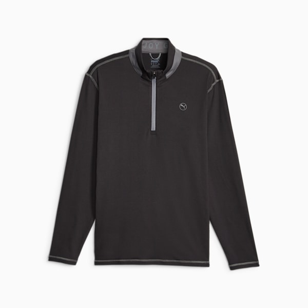 Men's Golf Lightweight Quarter-Zip, PUMA Black-Slate Sky, extralarge