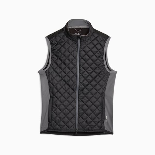 Men's Golf Frost Quilted Vest, PUMA Black-Slate Sky, extralarge-GBR