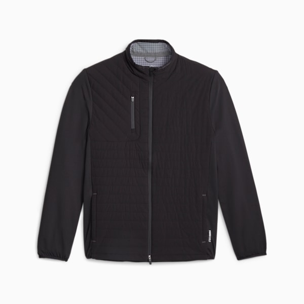 Men's Golf Scotia Quilted Jacket, PUMA Black-Slate Sky, extralarge-GBR
