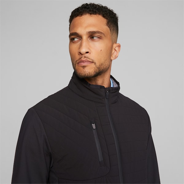 Men's Golf Scotia Quilted Jacket, PUMA Black-Slate Sky, extralarge-GBR