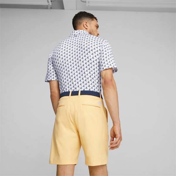 MATTR Palms Men's Golf Polo, White Glow-Navy Blazer, extralarge-GBR