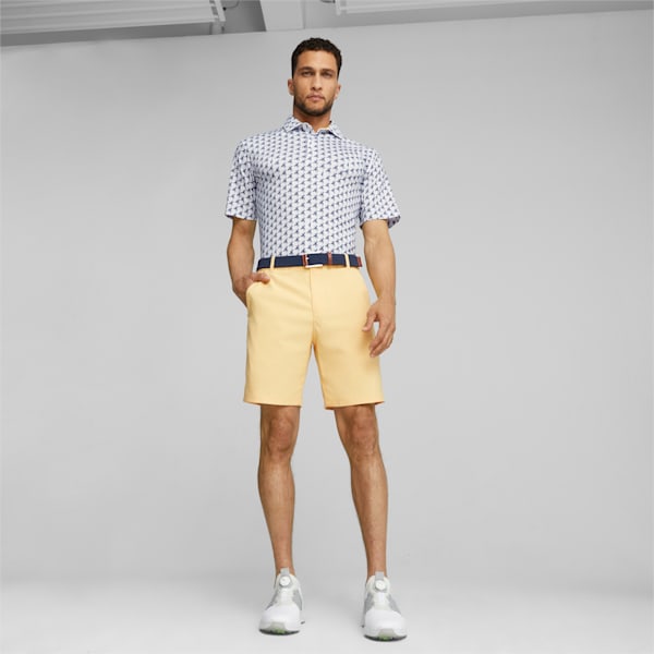 MATTR Palms Men's Golf Polo, White Glow-Navy Blazer, extralarge-GBR