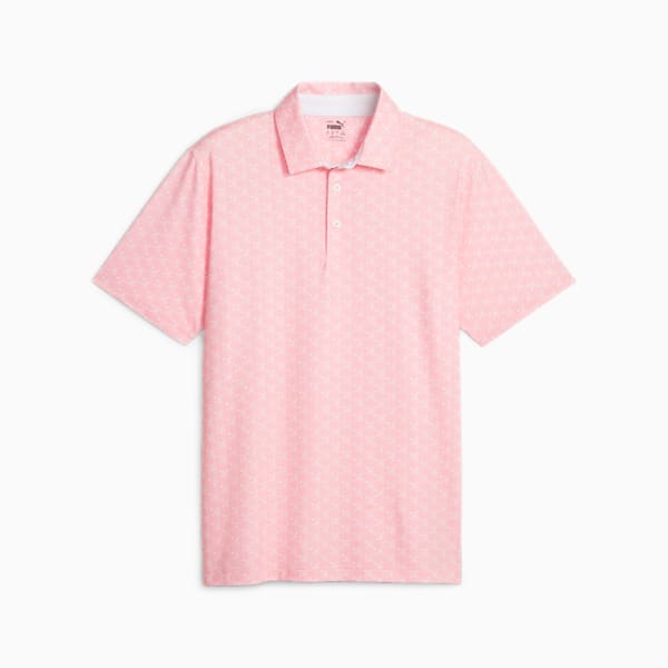 MATTR Palms Men's Golf Polo, Peach Smoothie-White Glow, extralarge-GBR