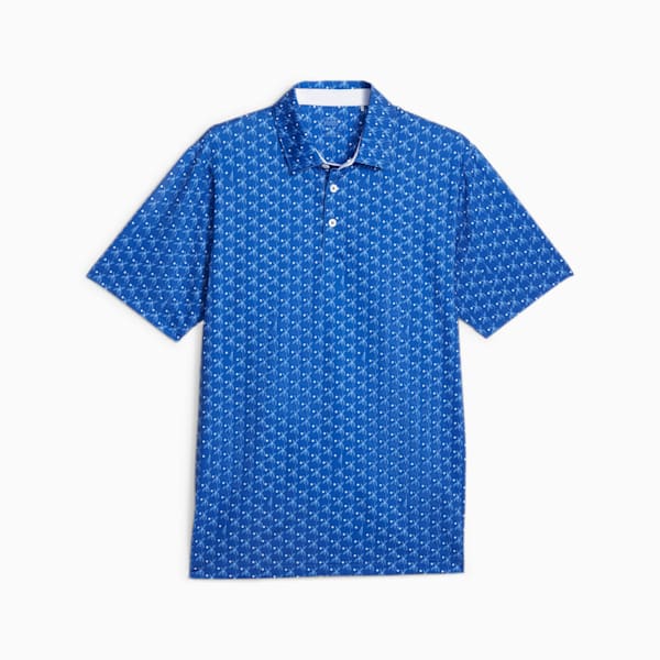 MATTR Palms Men's Golf Polo, Festive Blue-White Glow, extralarge-GBR