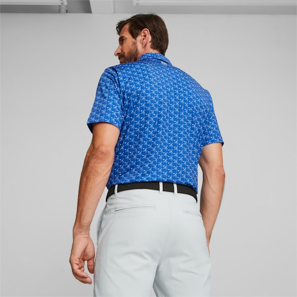 MATTR Palms Men's Golf Polo, Festive Blue-White Glow, extralarge-GBR