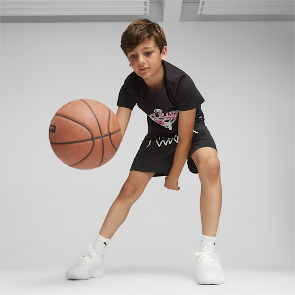 Basketball Big Kids' Boys' Graphic Tee, PUMA Black, extralarge