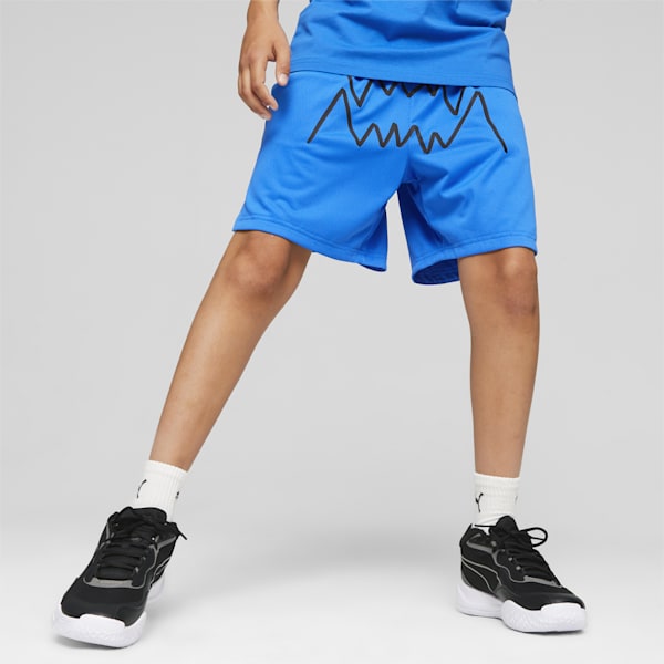 Basketball Jaws Big Kids' Boys' Shorts, Racing Blue, extralarge