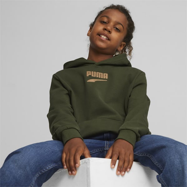 Downtown Boys' Logo Hoodie, Myrtle, extralarge