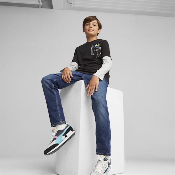Classics FTR Baller Youth Longsleeve Tee, PUMA Black, extralarge-IND
