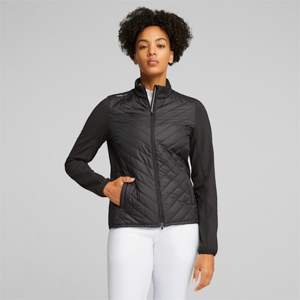 Frost Women's Golf Quilted Jacket, PUMA Black-Slate Sky, extralarge-GBR