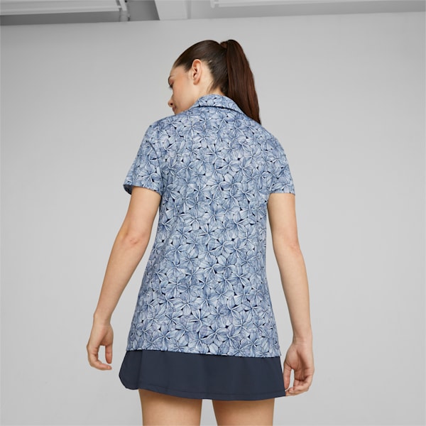 Mattr Plumeria Women's Golf Polo, White Glow-Navy Blazer, extralarge-GBR