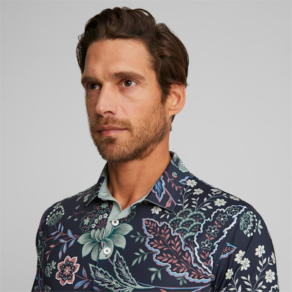 メンズ ゴルフ PUMA x LIBERTY ポロシャツ, Navy Blazer-Green Fog, extralarge-JPN