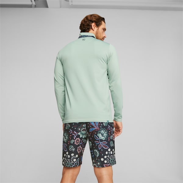 メンズ ゴルフ PUMA x LIBERTY 1/4 ジップ, Green Fog-Navy Blazer, extralarge-JPN