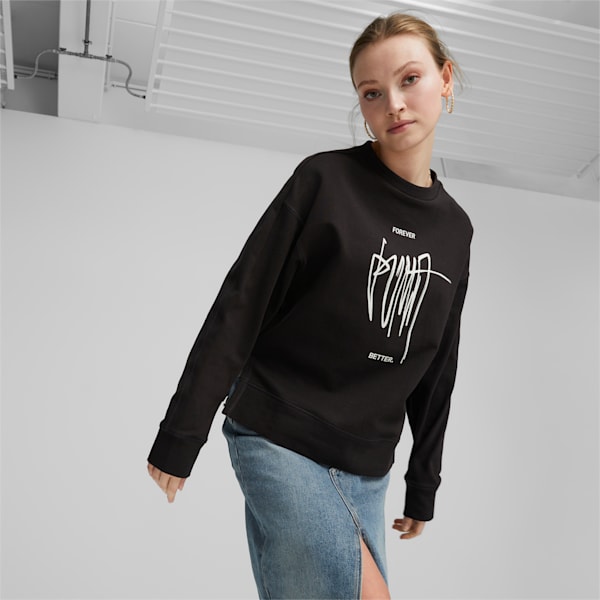 Classics Women's Sweatshirt, PUMA Black, extralarge-IND